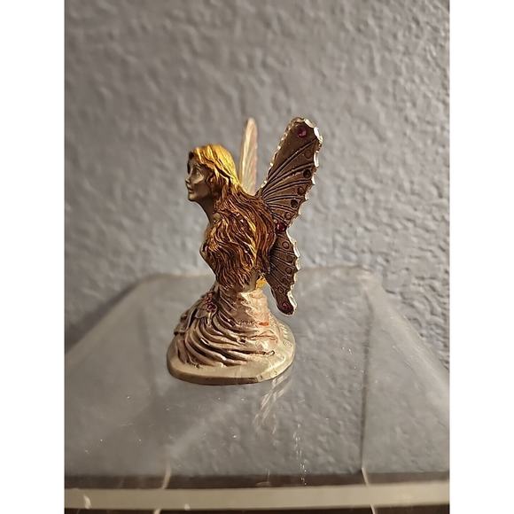 Rare Michelle Phelps Pewter Mythical Fairy Angel Pink Rhinestones 1993 - Picture 2 of 5